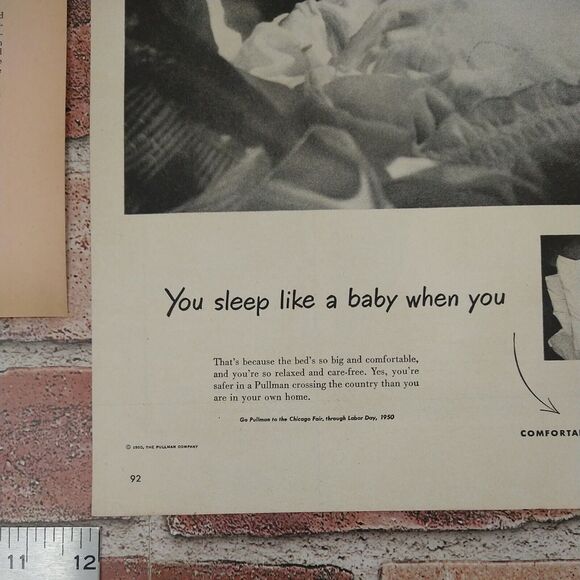 1950 Pullman Sleep Like a Baby Vtg Magazine Print Article Train Berth Rest Scene - Picture 16 of 16
